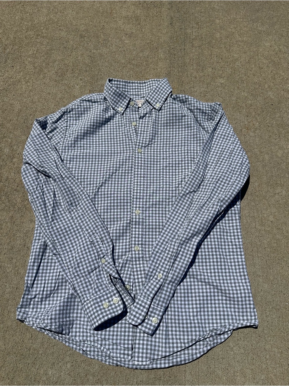 Merona Blue and White Gingham Button-Down Shirt